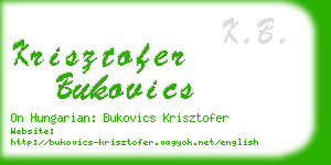 krisztofer bukovics business card